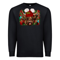 Black highland cow christmas Premium Sweatshirt - JahusDesignShop