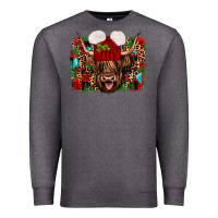 Charcoal Heather highland cow christmas Premium Sweatshirt - JahusDesignShop