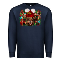 Navy highland cow christmas Premium Sweatshirt - JahusDesignShop