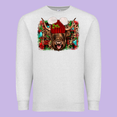 Highland Cow Christmas Premium Sweatshirt Designed By Jahusdesignshop