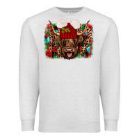 Oatmeal Heather highland cow christmas Premium Sweatshirt - JahusDesignShop