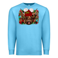 Ocean Blue highland cow christmas Premium Sweatshirt - JahusDesignShop