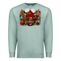 Seafoam highland cow christmas Premium Sweatshirt - JahusDesignShop