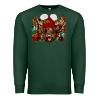 Sports Green highland cow christmas Premium Sweatshirt - JahusDesignShop