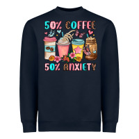 Navy half teacher half coffee Heavyweight Sweatshirt - JahusDesignShop