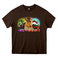 Chocolate Brown happy hallothanksmas gnomes Heavy Core Tee - CowGirlArtShop