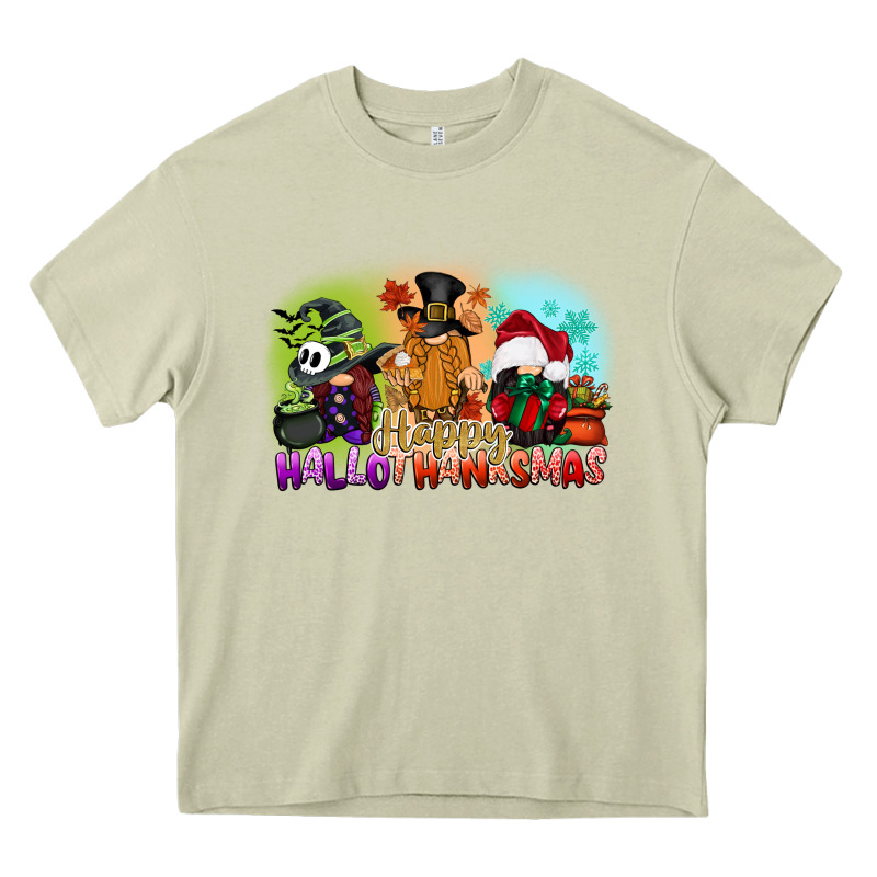 Happy Hallothanksmas Gnomes Heavy Core Tee by CowGirlArtShop | Teevron
