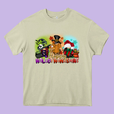 Happy Hallothanksmas Gnomes Heavy Core Tee Designed By Cowgirlartshop