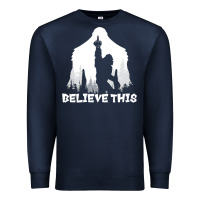 Navy bigfoot t  shirt believe this t  shirt Premium Sweatshirt - linhVisuals