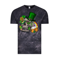 Cloud Black St Patrick's Day boho skull Vintage Tee - FaDigitalArtStudio
