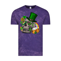 Cloud Purple St Patrick's Day boho skull Vintage Tee - FaDigitalArtStudio