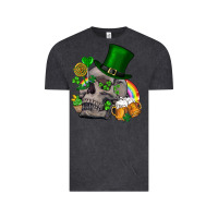 Vintage Black St Patrick's Day boho skull Vintage Tee - FaDigitalArtStudio