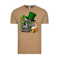 Vintage Coffee St Patrick's Day boho skull Vintage Tee - FaDigitalArtStudio
