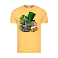Vintage Mustard St Patrick's Day boho skull Vintage Tee - FaDigitalArtStudio