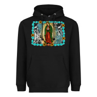 Black Gemstone our lady of Guadalupe Heavyweight Hoodie - JahusDesignShop