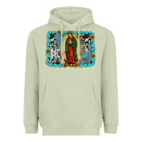 Matcha Gemstone our lady of Guadalupe Heavyweight Hoodie - JahusDesignShop