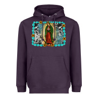 Plum Gemstone our lady of Guadalupe Heavyweight Hoodie - JahusDesignShop