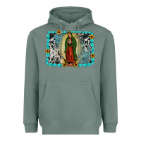 Sage Gemstone our lady of Guadalupe Heavyweight Hoodie - JahusDesignShop