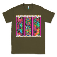 Army Green tie dye hearts and butterfly with flowers Classic Tee - Artiststas