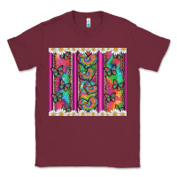Burgundy tie dye hearts and butterfly with flowers Classic Tee - Artiststas