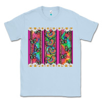 Dusty Blue tie dye hearts and butterfly with flowers Classic Tee - Artiststas