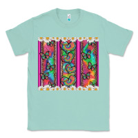 Seafoam tie dye hearts and butterfly with flowers Classic Tee - Artiststas