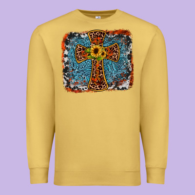 Western Cross Premium Sweatshirt Designed By Jahusdesignshop