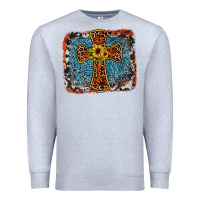 Heather Grey western cross Premium Sweatshirt - JahusDesignShop
