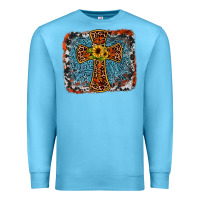 Ocean Blue western cross Premium Sweatshirt - JahusDesignShop