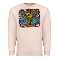 Pale Pink western cross Premium Sweatshirt - JahusDesignShop