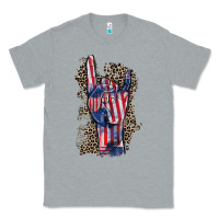 Heather Grey Freedom rock hand 4th of july Classic Tee - CowGirlArtShop