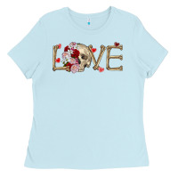 Baby Blue Skull love Valentine's Day Ladies Tee - FaDigitalArtStudio