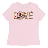 Bubblegum Pink Skull love Valentine's Day Ladies Tee - FaDigitalArtStudio