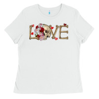 White Skull love Valentine's Day Ladies Tee - FaDigitalArtStudio