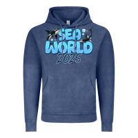 Vintage Denim Sea World 2025 Vintage Hoodie - CowhideDigitalArt