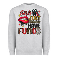 Heather Grey girls just wanna have funds Heavyweight Sweatshirt - JahusDesignShop