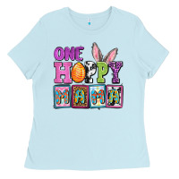 Baby Blue Easter Day One hoppy mama Ladies Tee - OliviaCreatesArt