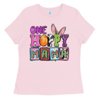 Bubblegum Pink Easter Day One hoppy mama Ladies Tee - OliviaCreatesArt