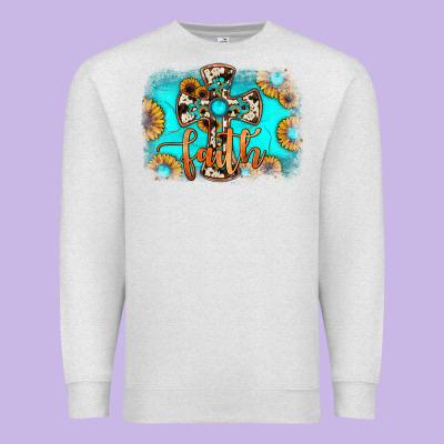 Faith Cross Premium Sweatshirt Designed By Jahusdesignshop