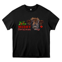 Black Merry Christmas Calf Heavy Core Tee - RanaPortraitStore