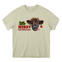 Mossy Merry Christmas Calf Heavy Core Tee - RanaPortraitStore