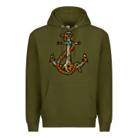 Army Green western anchor Premium Hoodie - RacoonDesign