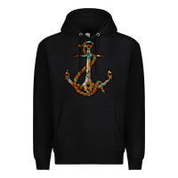 Black western anchor Premium Hoodie - RacoonDesign