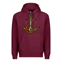 Burgundy western anchor Premium Hoodie - RacoonDesign
