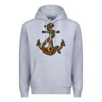 Heather Grey western anchor Premium Hoodie - RacoonDesign