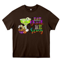 Chocolate Brown eat drink and be scary Heavy Core Tee - CowGirlArtShop
