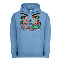 Pigment Pebble Blue resting nurse face Urban Hoodie - RanaPortraitStore