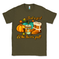 Army Green just a girl who loves fall Classic Tee - Jasminsmagicworld
