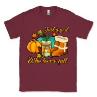 Burgundy just a girl who loves fall Classic Tee - Jasminsmagicworld