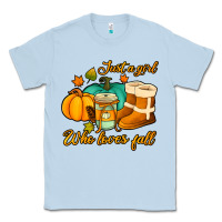 Dusty Blue just a girl who loves fall Classic Tee - Jasminsmagicworld